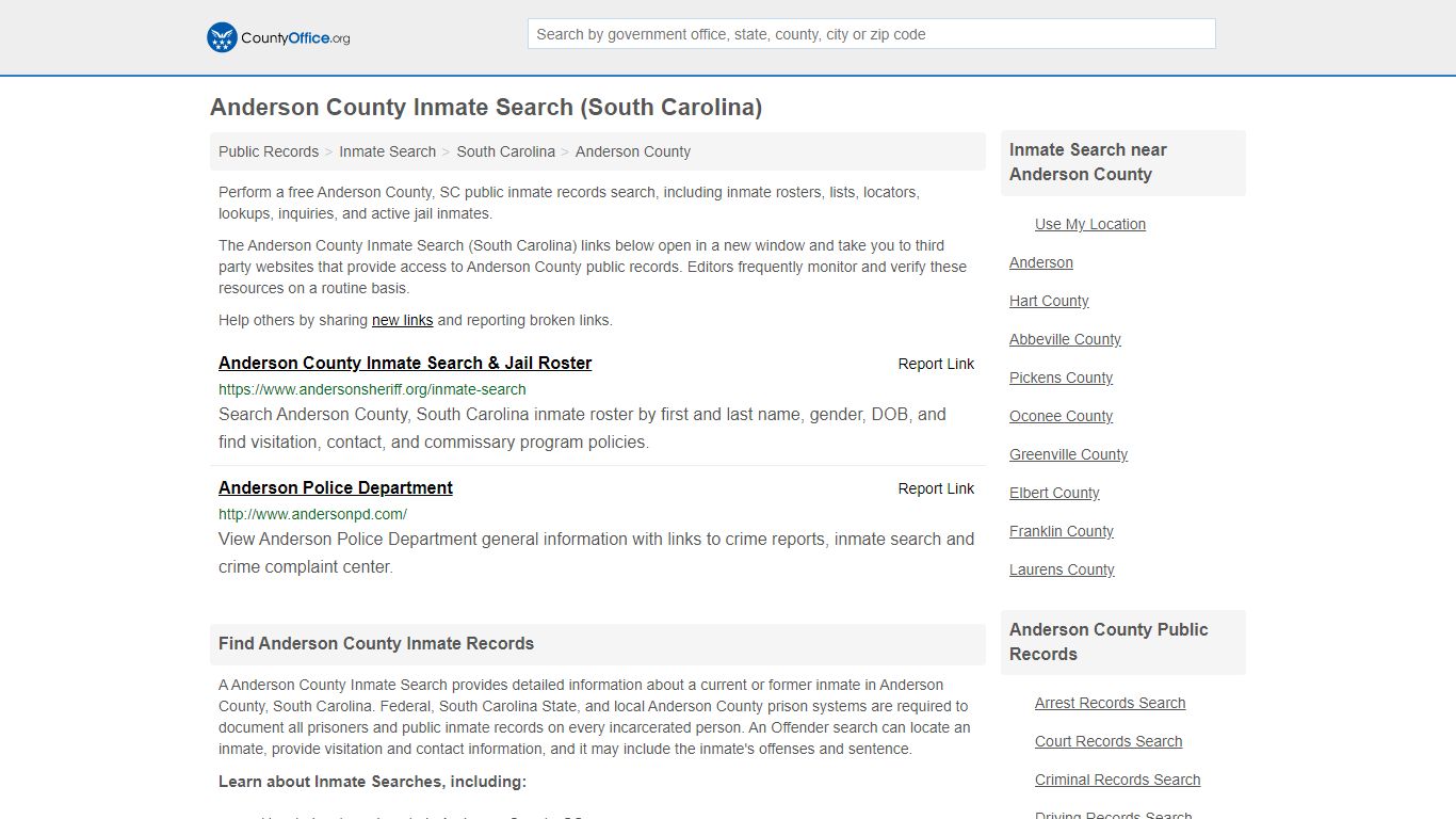 Inmate Search - Anderson County, SC (Inmate Rosters ...